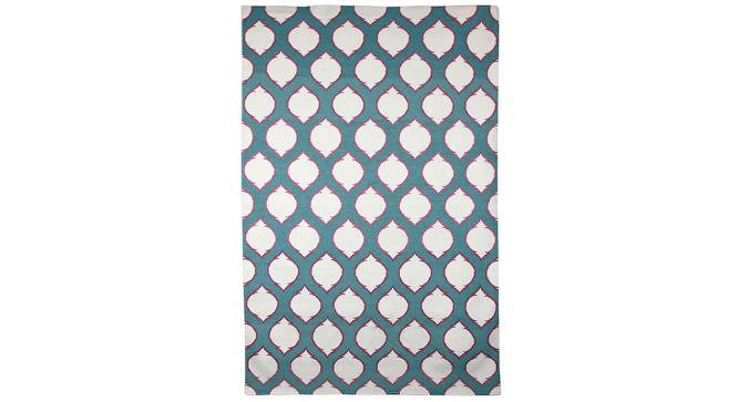 Azul Blue Traditional Woven Wool 8x5 Feet Dhurrie (Blue, 152 x 244 cm  (60" x 96") Carpet Size) by Urban Ladder - Cross View Design 1 - 499143