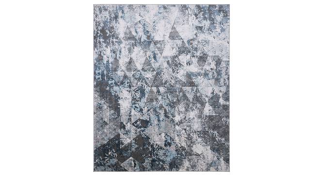 Kehlani Dark Grey/Shrink Blue Abstract Machine made Synthetic Fiber 7x5.3 Feet Carpet (Rectangle Carpet Shape, Dark Grey, Shrink Blue) by Urban Ladder - Cross View Design 1 - 499237