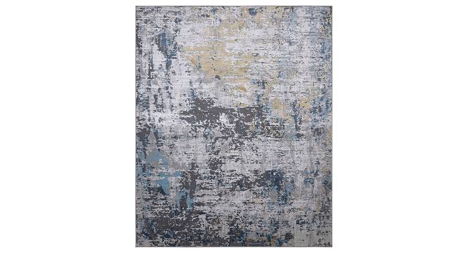 Kelly Dark Grey/Shrink Blue Abstract Machine made Synthetic Fiber 5x2.4 Feet Carpet (Rectangle Carpet Shape, Dark Grey, Shrink Blue) by Urban Ladder - Cross View Design 1 - 499241