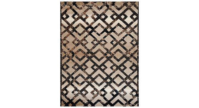 Shiloh Beige / Navy Geometrical Machine made Synthetic Fiber 8.3x2.6 Feet Carpet (Rectangle Carpet Shape, Beige, Navy) by Urban Ladder - Cross View Design 1 - 499357