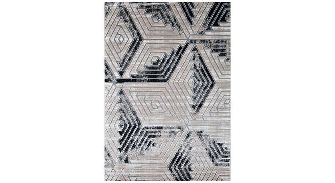 Leah Cream/Grey Geometrical Machine made Synthetic Fiber 6x4 Feet Carpet (Rectangle Carpet Shape, Cream, Grey) by Urban Ladder - Cross View Design 1 - 499370