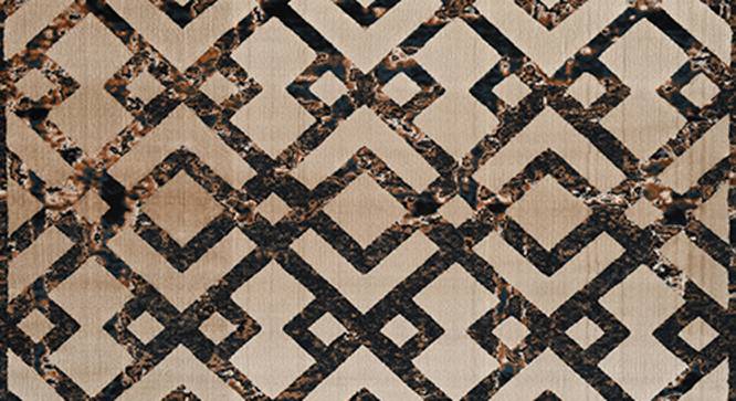 Shiloh Beige / Navy Geometrical Machine made Synthetic Fiber 6.6x4.6 Feet Carpet (Rectangle Carpet Shape, Beige, Navy) by Urban Ladder - Front View Design 1 - 499420