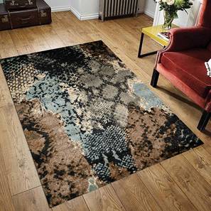 Products Design Sofia Black / Lt. Grey Abstract Machine made Synthetic Fiber 6x4 Feet Carpet (Rectangle Carpet Shape, Black, Light Grey)