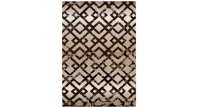 Sinatra Cream / Brown Geometrical Machine made Synthetic Fiber 6x4 Feet Carpet (Rectangle Carpet Shape, Cream, Brown) by Urban Ladder - Cross View Design 1 - 499552