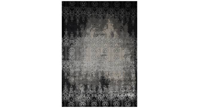 Riana Dark Grey/Black Checkered Machine made Synthetic Fiber 6x4 Feet Carpet (Rectangle Carpet Shape, Dark Grey, Black) by Urban Ladder - Cross View Design 1 - 499590