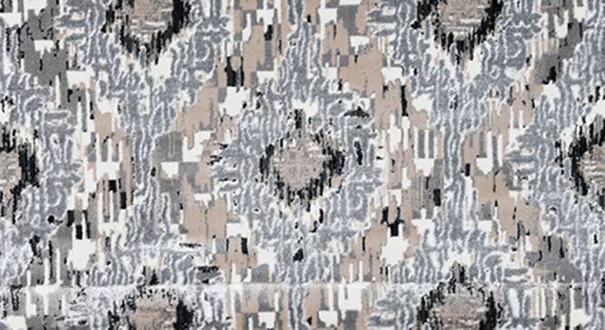 Leighton Cream/Grey Geometrical Machine made Synthetic Fiber 5x2.4 Feet Carpet (Rectangle Carpet Shape, Cream, Grey) by Urban Ladder - Front View Design 1 - 499682