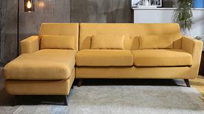 Joy Sectional Fabric Sofa (Camel Yellow)