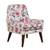 Lugo floral fabric lounge chair in rust floral color lp