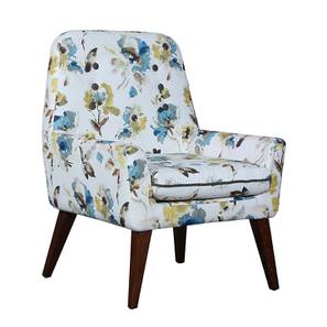 Lugo floral fabric lounge chair in teal floral color lp