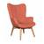 Contour floral fabric lounge chair in rust color lp