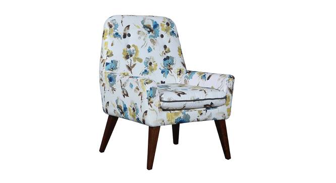 Lugo Floral Fabric Lounge Chair In Teal Floral Color (Teal Floral) by Urban Ladder - Design 1 Full View - 499771