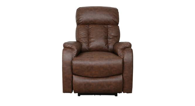 Hero Leatherette 1 Seater Manual Recliner In Brown Color (Brown, One Seater) by Urban Ladder - Cross View Design 1 - 499803
