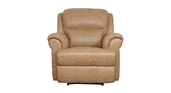 Boston Leatherette 1 Seater Manual Recliner In Beige Color (Beige, One Seater) by Urban Ladder - Cross View Design 1 - 500730