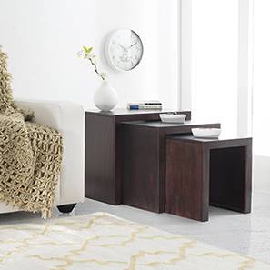 Space Saving Furniture Design Hamilton Solid Wood Side Table in Mahogany Finish