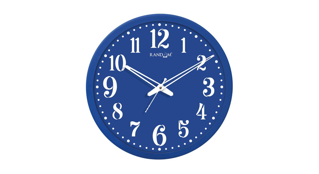 Blue Plastic Round Analog Wall Clock Urban Ladder