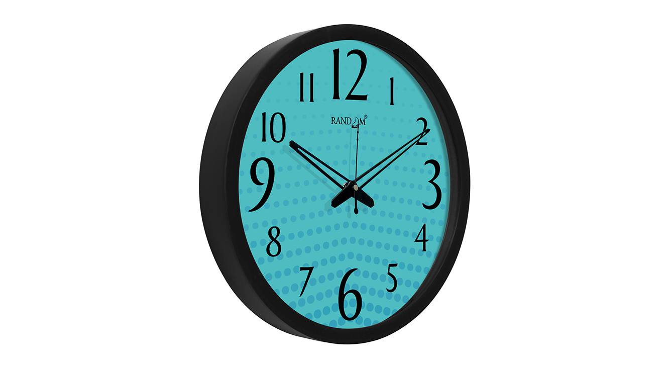 Black Plastic Round Analog Wall Clock Urban Ladder