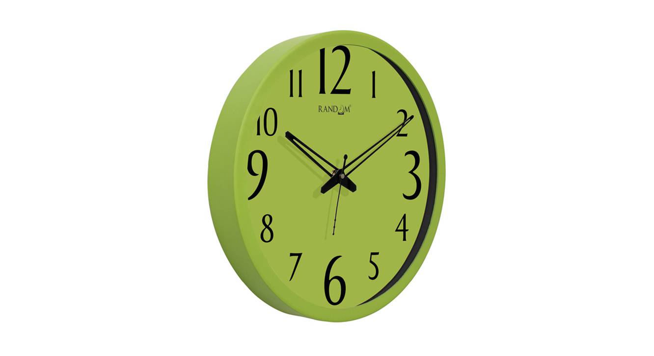 Green Plastic Round Analog Wall Clock Urban Ladder