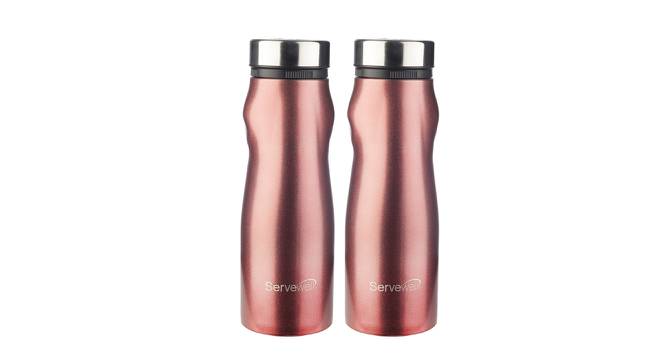 Storm Pink Stainless Steel 1000ml Water Bottle - Set of 2 (Pink) by Urban Ladder - Cross View Design 1 - 515004