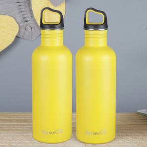 Bottles And Flasks Design Jewel Yellow Stainless Steel 1000ml Water Bottle - Set of 2 (Yellow)