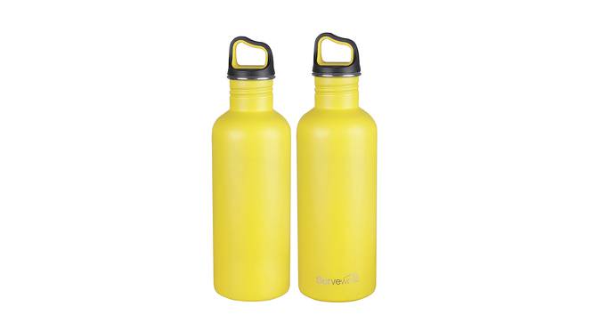 Jewel Yellow Stainless Steel 1000ml Water Bottle - Set of 2 (Yellow) by Urban Ladder - Cross View Design 1 - 515183