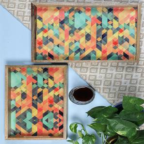 Trays Platters Design Puanani Trays - Set of 2 (Set Of 2 Set, Multicolor)