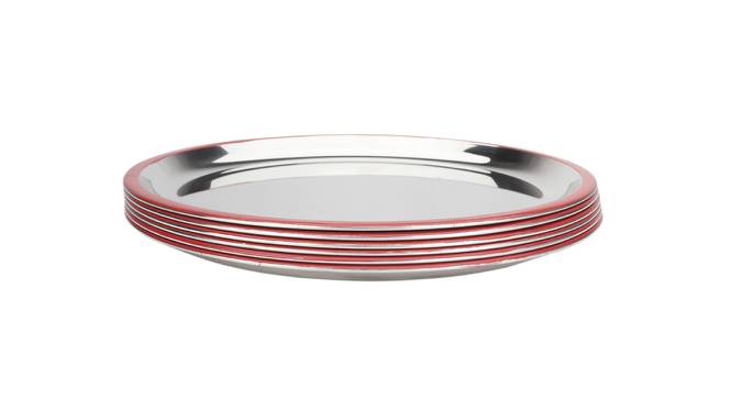 Sean Full Plates Set- Set of 6 (Red, Set of 6 Set) by Urban Ladder - Front View Design 1 - 516149