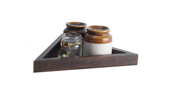 Lanna Salt n Pepper Set with Toothpick Holder in Mango Wood Tray -Set of 3 (White) by Urban Ladder - Front View Design 1 - 516361