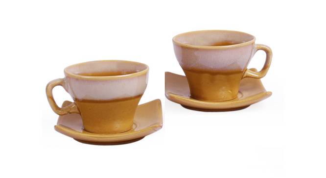 Isolde Studio Pottery Tea Set/ Kettle with Cups Morning Set - Set of 7 (Beige, Set of 7 Set) by Urban Ladder - Front View Design 1 - 516544