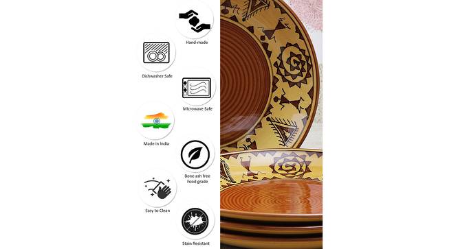 Louanne 10 Pieces Dinner Set (Brown, set of 10 Set) by Urban Ladder - Design 1 Close View - 516682