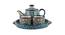 Anise Ceramic 4 Piece Tea pot with Cups and Tray Gift Set - Set of 4 (Set Of 4 Set, Multicolor) by Urban Ladder - Front View Design 1 - 516739