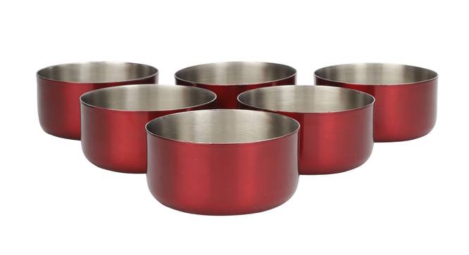 Lyndon Veg Bowls - Set of 6 (Red, Set of 6 Set) by Urban Ladder - Front View Design 1 - 516844