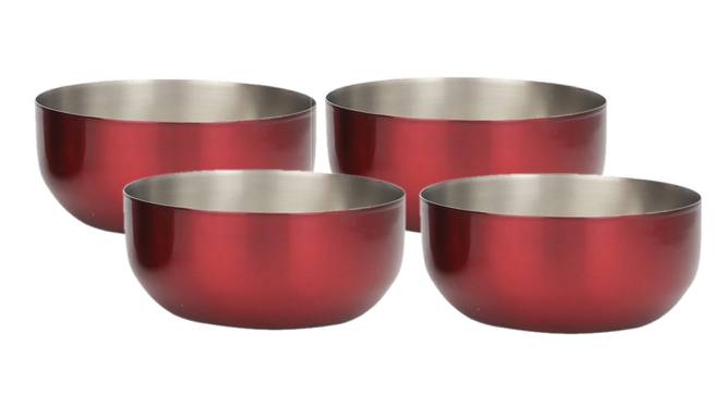 Ela Snack/Soup Bowls/ Curry Bowls - Set of 4 (Red, Set Of 4 Set) by Urban Ladder - Front View Design 1 - 516946