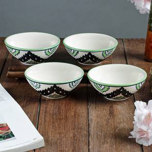 Dinnerware Design Yasmeen Veg Bowls - Set of 4 (Green, Set Of 4 Set)