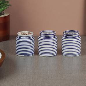 Salt And Pepper Shakers Design Alene Salt n Pepper with Toothpick Holder Set -Set of 2 (Blue)