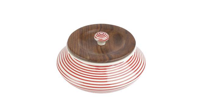 Ben Large Handi Bowl with Wooden Lid (Red, Set of 1 Set) by Urban Ladder - Front View Design 1 - 517425