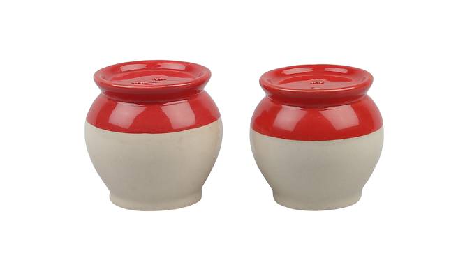 Lalani Handi Ceramic Salt n Pepper Set (Red) by Urban Ladder - Cross View Design 1 - 517513