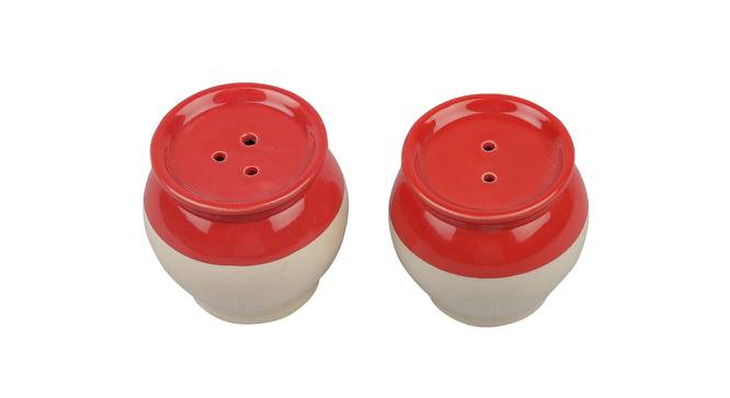 Lalani Handi Ceramic Salt n Pepper Set (Red) by Urban Ladder - Front View Design 1 - 517531