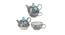 Griffith Ceramic Tea Pot with Cup Set - Set of 4 (Set Of 4 Set, Multicolor) by Urban Ladder - Design 1 Side View - 517534