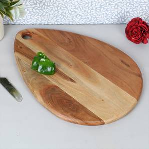Chopping Board Design Franny Drop Shaped Chopping Board/ Wooden Platter (Brown, Set of 1 Set)