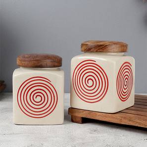 Kitchen Organizers Design Keoni Jars Set -Set of 2 (Red)
