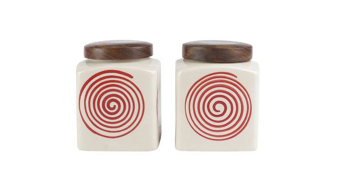 Keoni Jars Set -Set of 2 (Red) by Urban Ladder - Cross View Design 1 - 517606