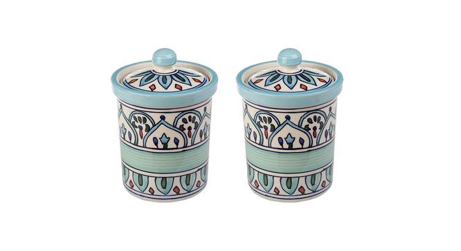 Alani Ceramic Jars Set -Set of 2 (Multicolor) by Urban Ladder - Front View Design 1 - 517825