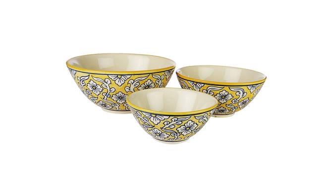 Win Serving Bowls - Set of 3 (Yellow, Set of 3 Set) by Urban Ladder - Front View Design 1 - 518018