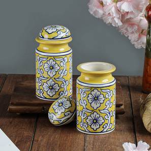 Kitchen Organizers Design Miliani Air Tight Spice Bottles / Pickle Jars Set -Set of 2 (Yellow)