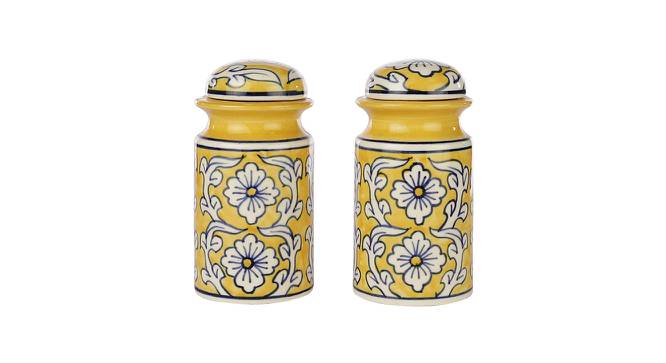 Miliani Air Tight Spice Bottles / Pickle Jars Set -Set of 2 (Yellow) by Urban Ladder - Front View Design 1 - 518127