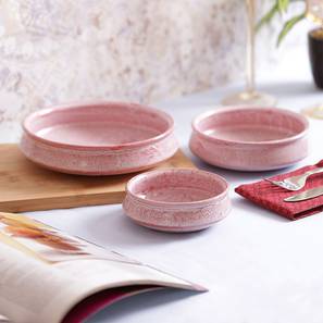 Dining Furniture In Faridabad Design Lorren Serving Bowls - Set of 3 (Pink, Set of 3 Set)