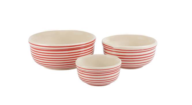 Fredo  Serving Bowls Set - Set of 3 (Red, Set of 3 Set) by Urban Ladder - Cross View Design 1 - 518595