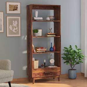New Arrivals Living Room Furniture Design Emerlane Solid Wood Bookshelf (Teak Finish)