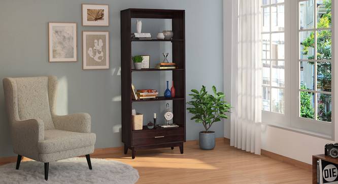 Emerlane Solid Wood Bookshelf (Mahogany Finish) by Urban Ladder - Design 1 Full View - 518617