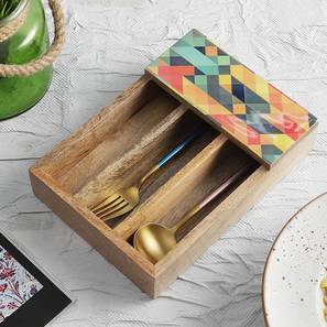 Cutlery Design Venus Mango Wood Spoon Holder (Multicolor)